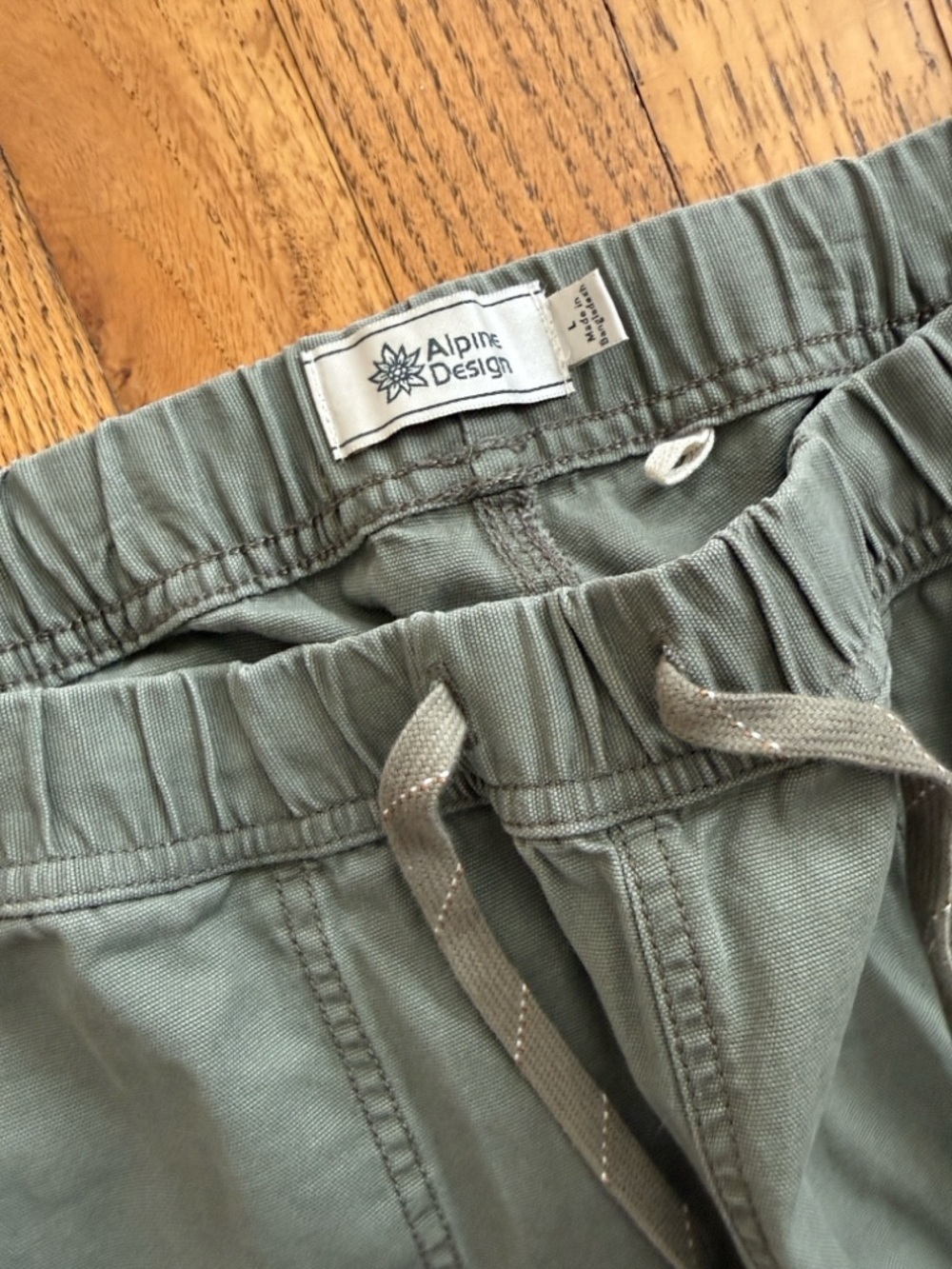 Alpine Design Olive Green Jogger Pants Size L Elastic Waist Utility Casual - Picture 7 of 10